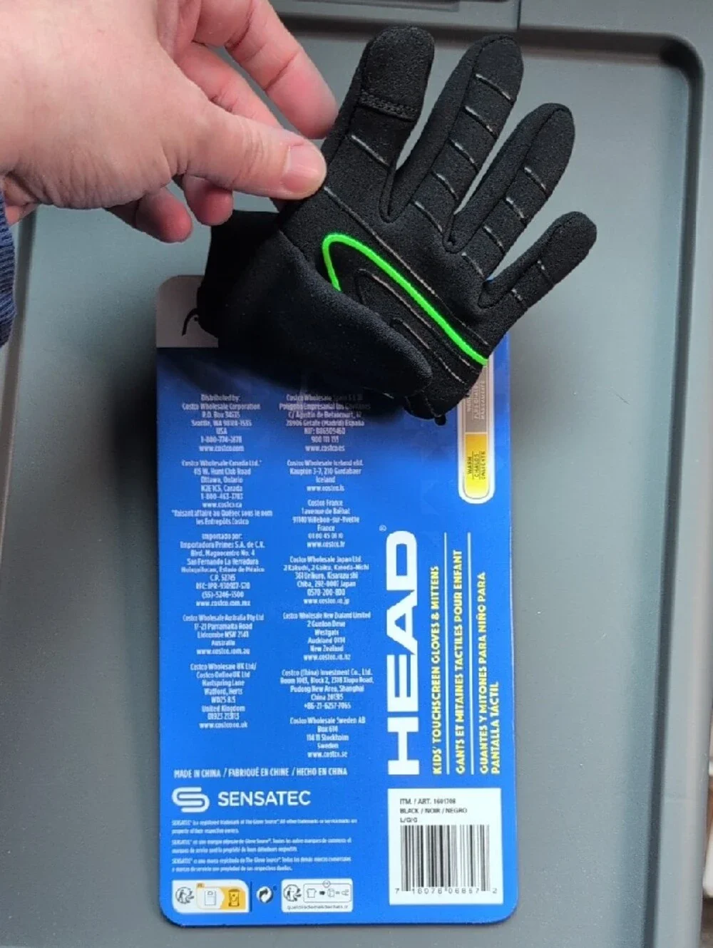 Head Kid's Touchscreen Running Gloves with Neon Green Accent NWT
